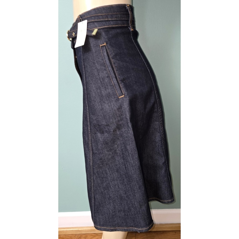 Anthropologie Pilcro Snap-Front Belted Denim Midi Skirt Size 0 NWT - Picture 2 of 5
